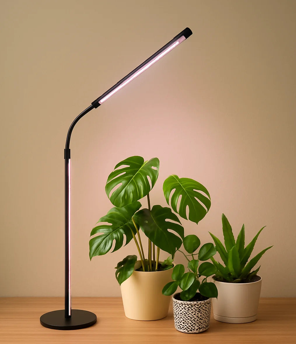 LED Grow Light for Indoor Plants, Adjustable Gooseneck Plant Lamp with Full Spectrum Beads, Strong Beam, Timer and Dimmable Mode