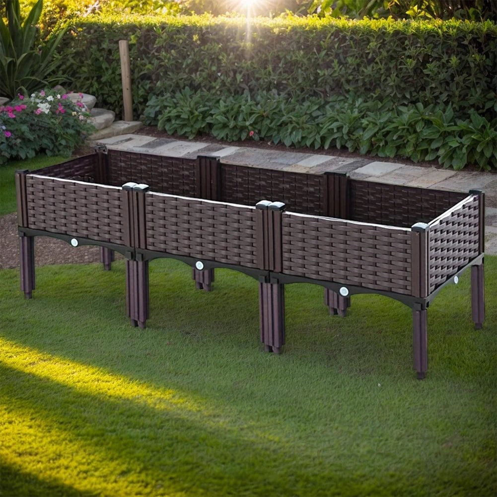 Plastic Raised Garden Bed with Legs Raised Planter Box Elevated Planting Container for Gardening Vegetables Fruits Flowers