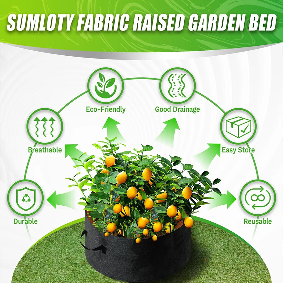 6+1 Grids Nonwoven Planting Grow Bag Pots Gardening Supplies Outdoor Garden Planters Vegetable Flower Pot Container Seeds Sack
