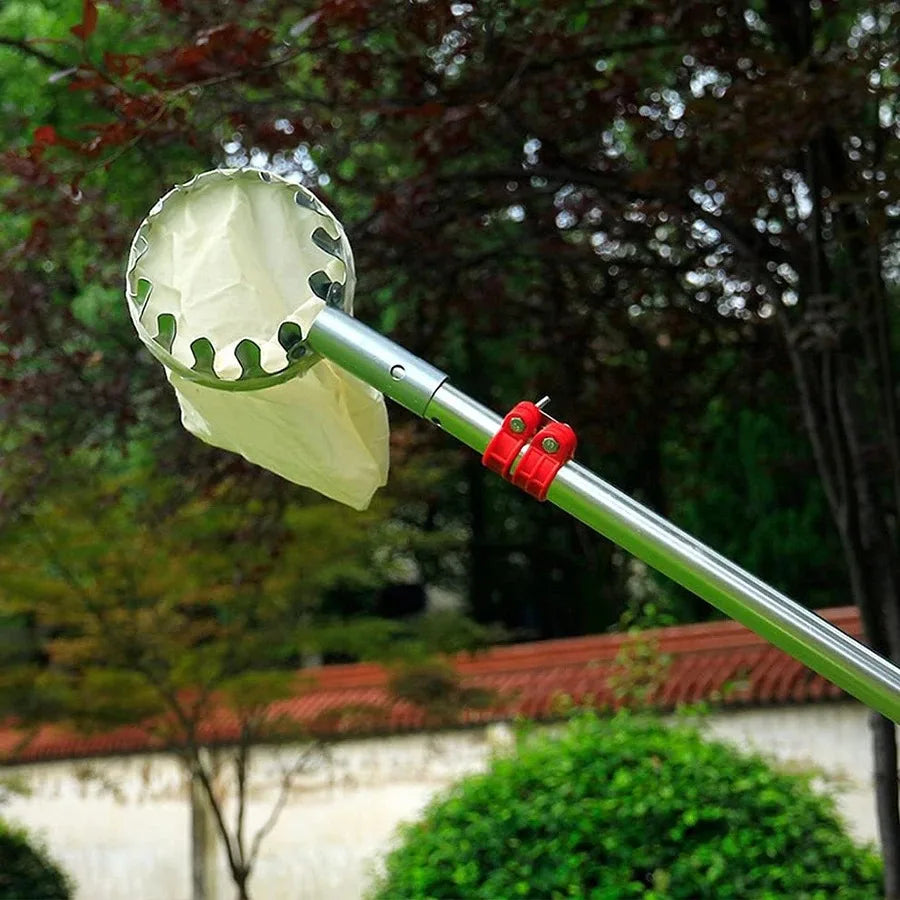 3-in-1 Fruit Harvesting Tool Set for Berry Picking with Telescopic Pole and Collection Bag Gardening Supplies