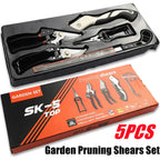 Complete Gardening Kit with 5 Essential Tools; Pruning Shears, Foldable Sawi Scissors, Plant Cutter