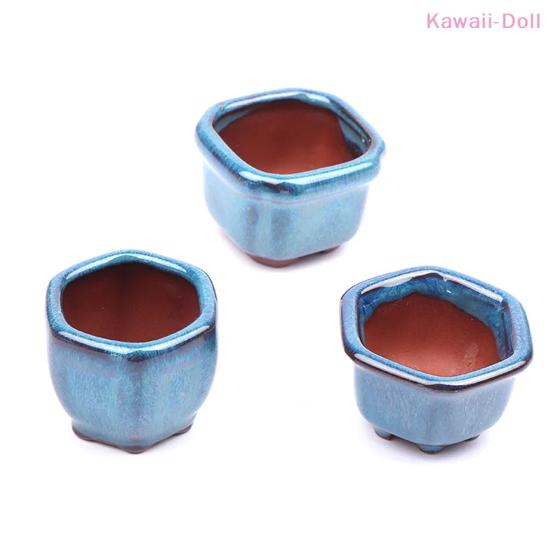 Dollhouse Mini Plant Pots Flower Pot With Holes Bonsai Flowerpot Purple Sand Craft Chinese Style Plant Pot Planter Garden Decor