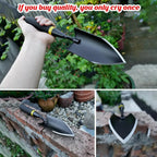 Heavy-Duty Manganese Steel Garden Shovel - Unbendable Garden Trowel with Ergonomic Rubber Handle, Super Hard Soil Digging Tool
