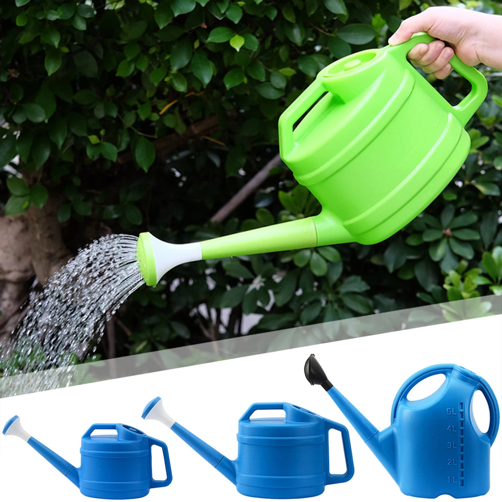 Long Spout Watering Pot For Garden With Sprinkler Head Comfort Grip Watering Kettle Lightweight Large Water Can For Garden