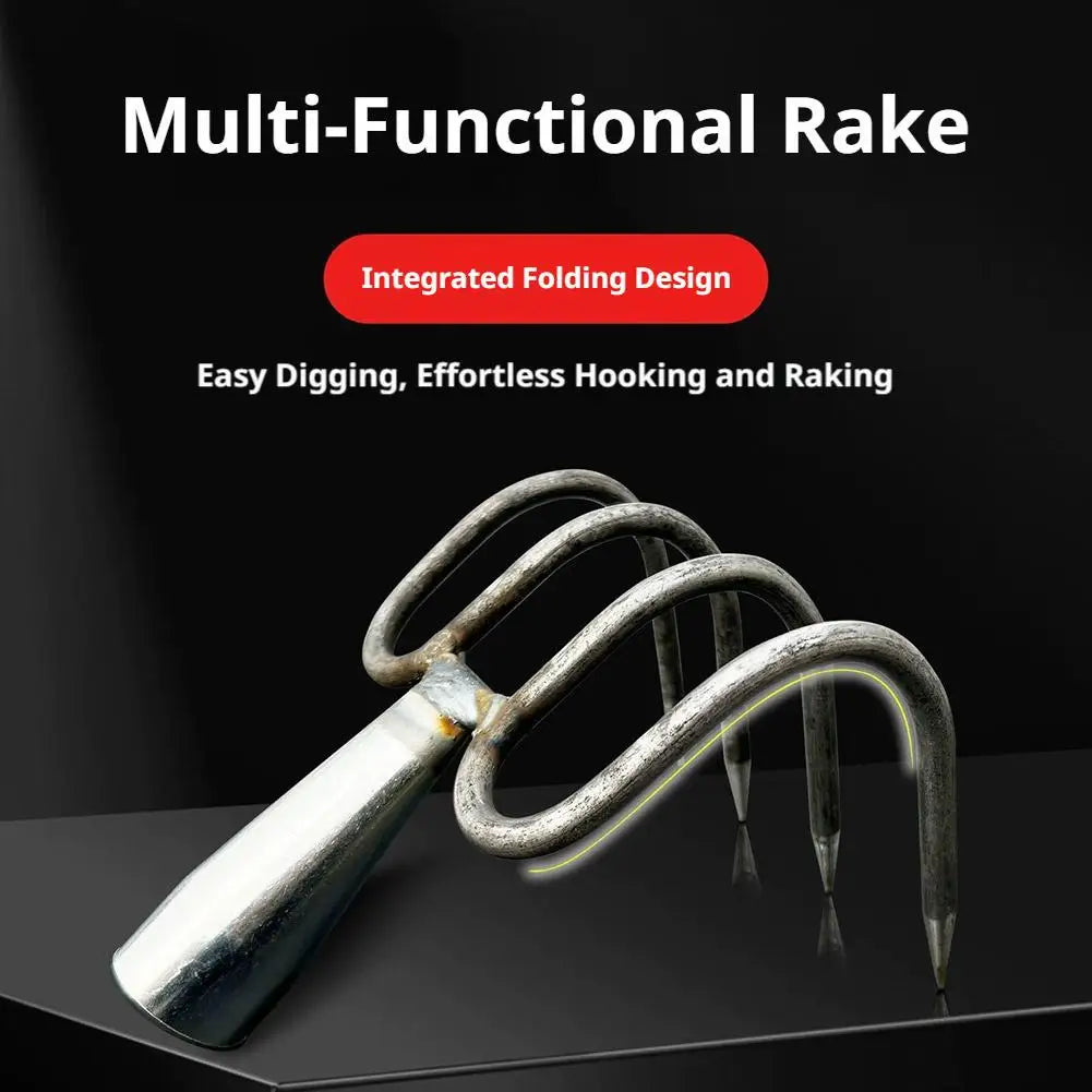 4 Claws Garden Hand Rake Durable Garden Cultivator Fork Head Soil Digging Rake Head Weeding Harvesting Landscaping Tool