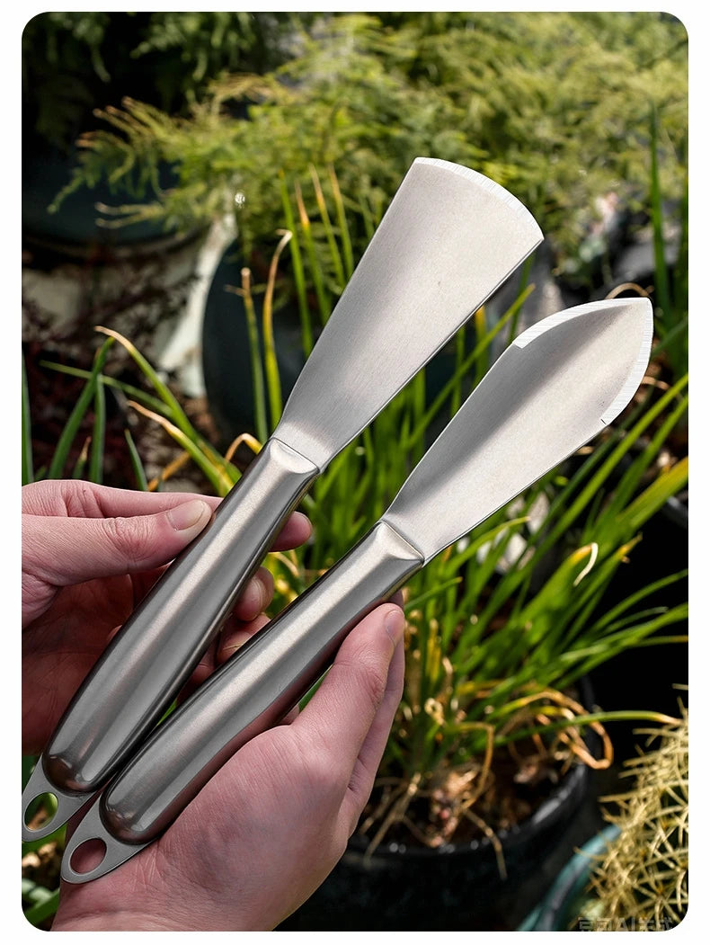 Multifunctional Garden Shovel Thickened Steel Weeding Hoe for Digging Wild Vegetables Planting Flowers Soil Cultivation