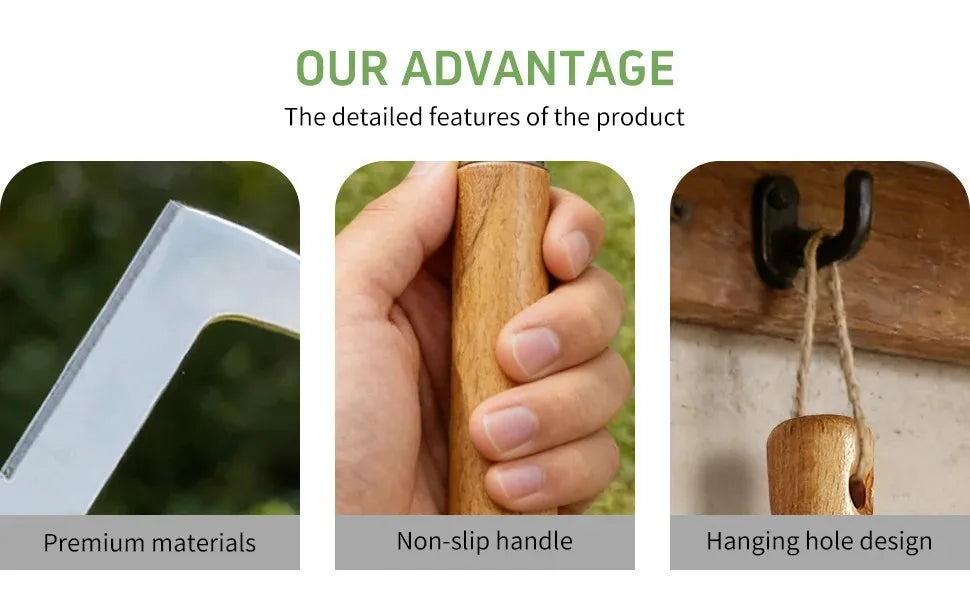 small garden weed rake multi purpose gardening weeding tool for leaves, vegetable plot, backyard and farm planting cultivation