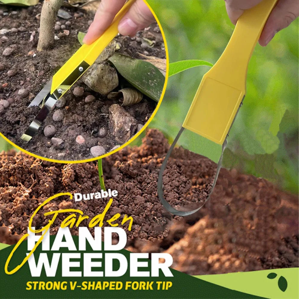 1PCS Hand Loop Weeder Stainless Steel Garden Weeder Puller Easy Effort Saving Weed Removal Non Slip Grip Lawn Yard Weeding Tool
