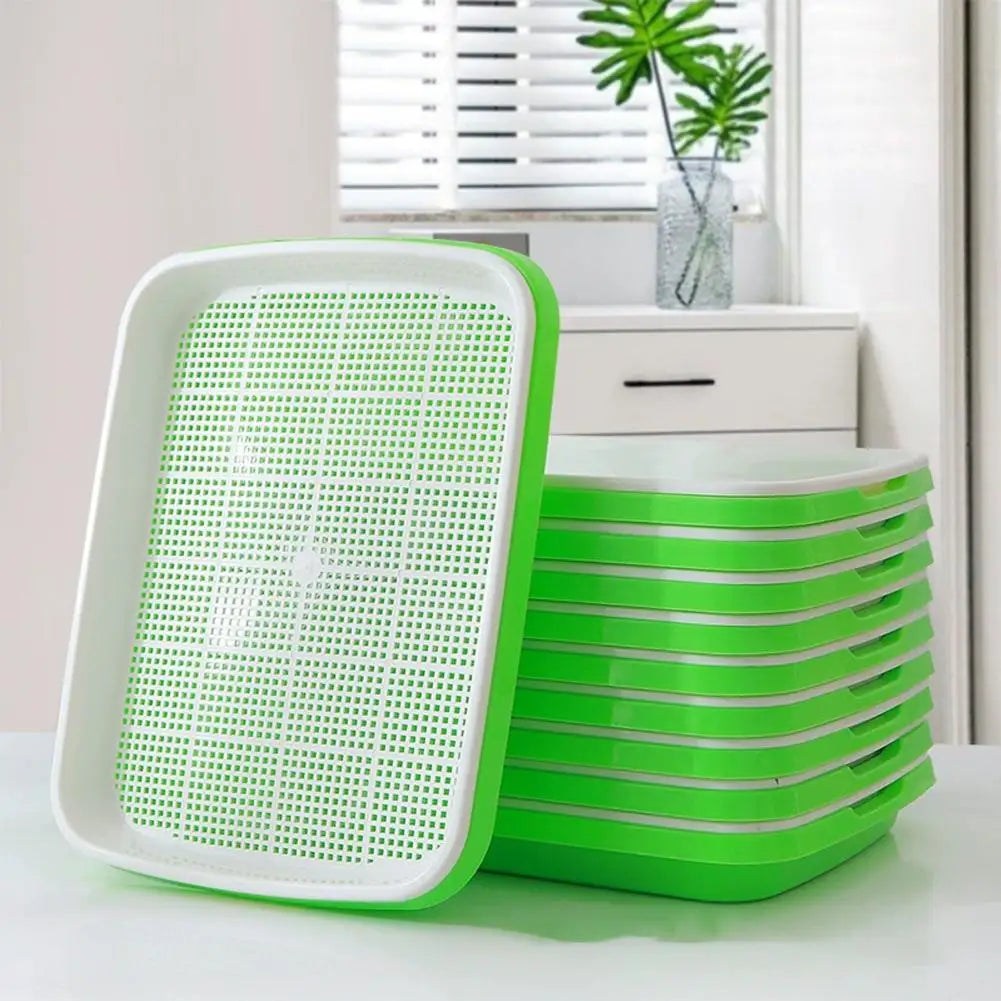 Hydroponic Microgreens Sprouter Tray Seed Sprouting Plates Wheatgrass Grower Nursery Trays for Home Garden Soilless System