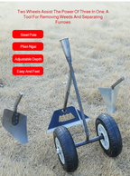 Hand-pulled Multi-function Plow 3 in 1 Multi-Function Wheel Hoe Cultivator, Double Wheels Weeder Tiller Furrow Plow for Garden F