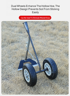 Hand-pulled Multi-function Plow 3 in 1 Multi-Function Wheel Hoe Cultivator, Double Wheels Weeder Tiller Furrow Plow for Garden F