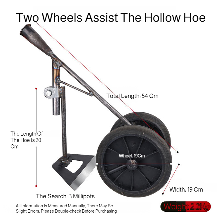 Hand-pulled Multi-function Plow 3 in 1 Multi-Function Wheel Hoe Cultivator, Double Wheels Weeder Tiller Furrow Plow for Garden F